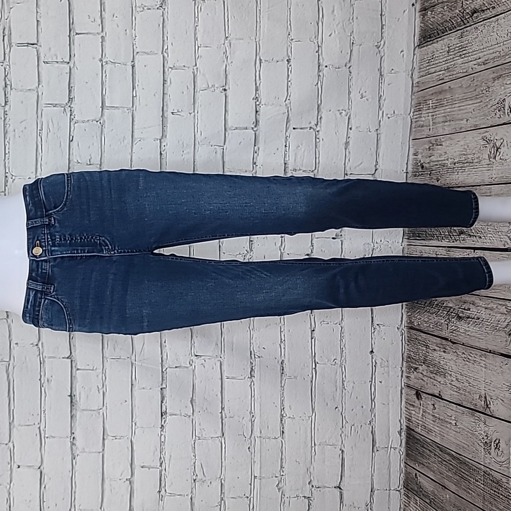 Talbots Flawless Five-Pocket High Rise Skinny Ankle Jegging Med/Dark Blue Wash